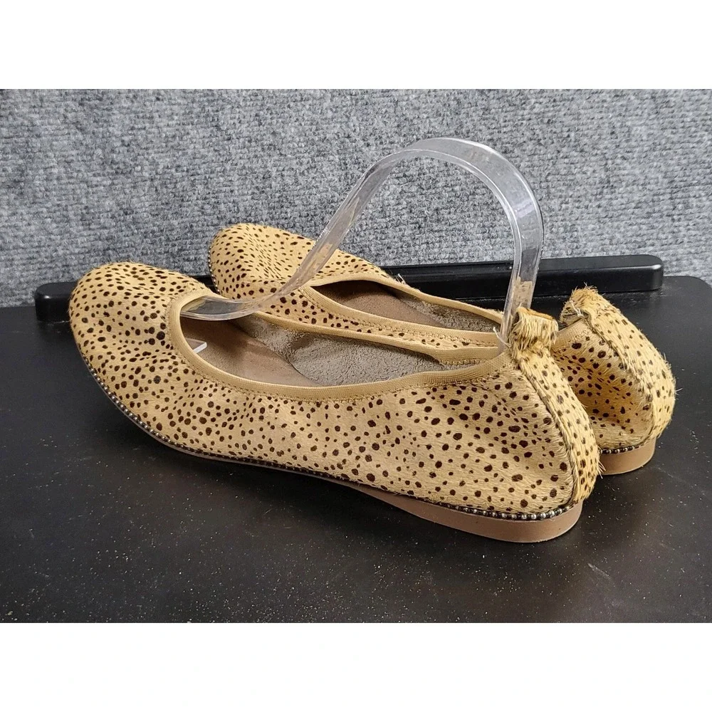Chelsea Violet Calf Hair Ballet Flats Sz 8M‎ Leopard Cow Animal Print Slip On